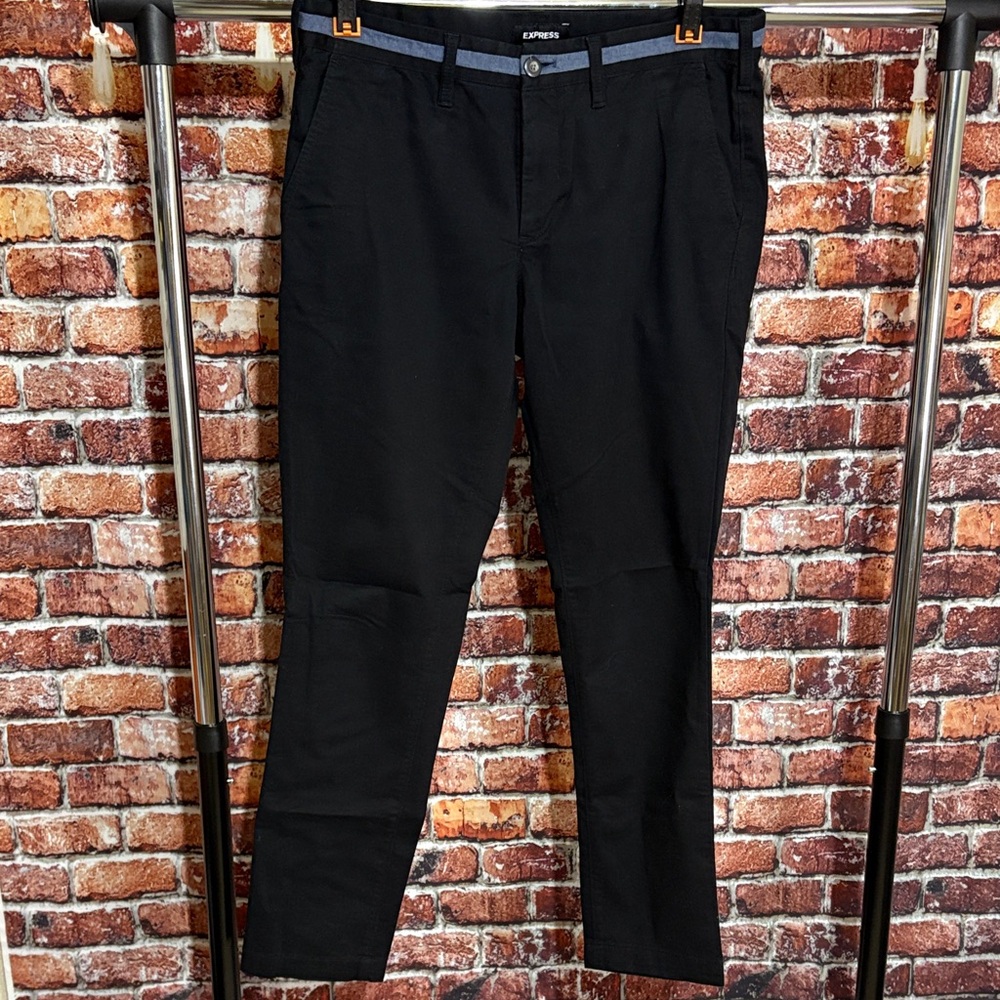 Express Men's Classic navy blue skinny Chinos pants 31 x 30 stretch 365 comfort